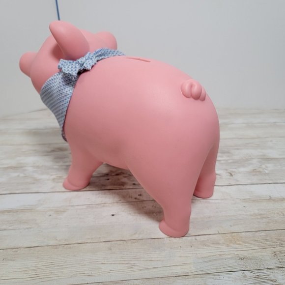 Schylling Rubber Piggy Bank with‎ blue white bandana and plug - Picture 9 of 16